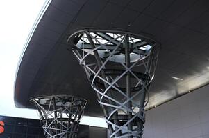 a large metal structure with a spiral staircase photo