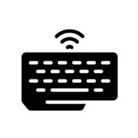 wireless keyboard Glyph Icon White Background vector