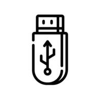 usb Line Icon White Background vector
