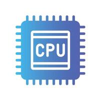 cpu Flat Gradient Icon White Background vector