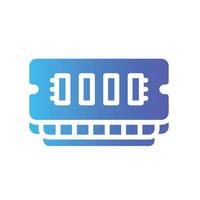 ram memory Flat Gradient Icon White Background vector