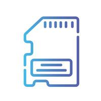 sd card Line Gradient Icon White Background vector