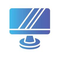 monitor Flat Gradient Icon White Background vector