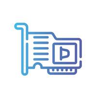 sound card Line Gradient Icon White Background vector