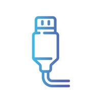 usb port Line Gradient Icon White Background vector