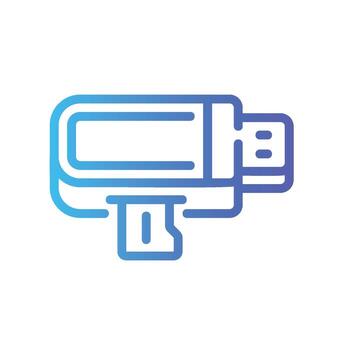 card reader Line Gradient Icon White Background vector