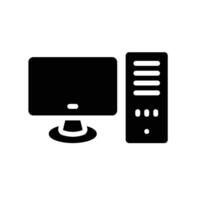 computer Glyph Icon White Background vector