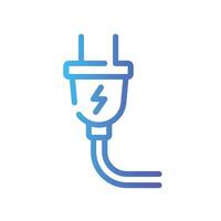 plug Line Gradient Icon White Background vector