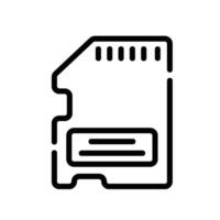 sd card Line Icon White Background vector
