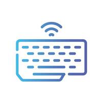 wireless keyboard Line Gradient Icon White Background vector