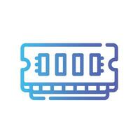 ram memory Line Gradient Icon White Background vector