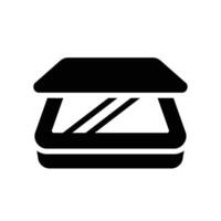 scanner Glyph Icon White Background vector