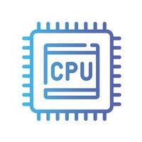 cpu Line Gradient Icon White Background vector