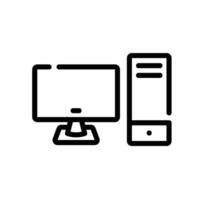 computer Line Icon White Background vector