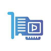 sound card Flat Gradient Icon White Background vector