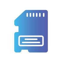 sd card Flat Gradient Icon White Background vector