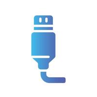 usb port Flat Gradient Icon White Background vector