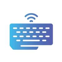wireless keyboard Flat Gradient Icon White Background vector