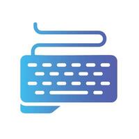 keyboard Flat Gradient Icon White Background vector