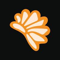 Modern orange asymmetrical seashell in a flat style vector