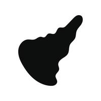 Black seashell silhouette with an abstract, flowing design vector