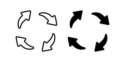 Arrows icon set. Recycle Symbol. for mobile concept and web design. illustration on white background vector