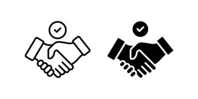 Handshake icon set. Agreement sign. for mobile concept and web design. illustration on white background vector