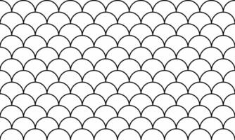 Elegant black and white seamless pattern featuring overlapping semicircles, creating a fish scale or wave-like design. vector