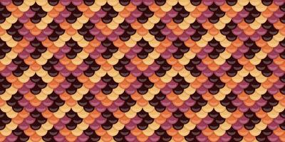 Stunning seamless pattern featuring overlapping scales in autumnal hues. Perfect for textile design, wallpaper, or vibrant website backgrounds. vector