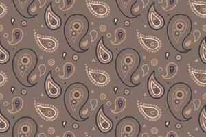 Elegant paisley pattern in muted beige and brown tones. Perfect for textile design, wrapping paper, or website backgrounds. vector