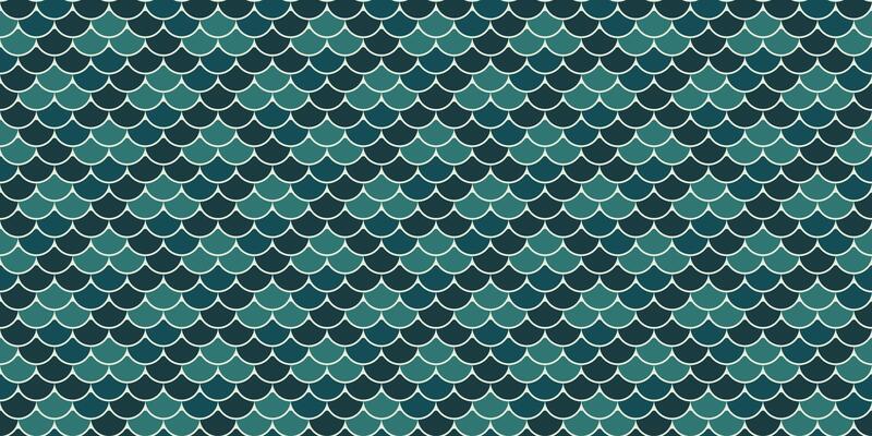 Elegant teal and dark green fish scale pattern. Perfect for textile design, website backgrounds, and decorative projects. Seamless repeat design offers versatile applications.
