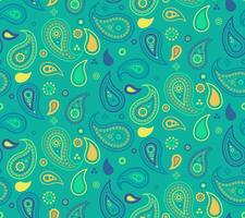 Vibrant teal paisley pattern. Colorful, stylized teardrop shapes create a lively, energetic design perfect for textiles, website backgrounds, or decorative projects. vector