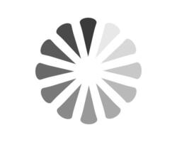 Stylish grayscale circular loading icon. Perfect for websites, apps, or presentations needing a clean, modern loading animation. Ideal for indicating progress, process, or loading status. vector