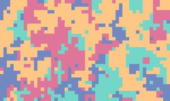 Vibrant pixel art background featuring a playful blend of pastel colors. Ideal for website design, social media graphics, or textile prints. vector