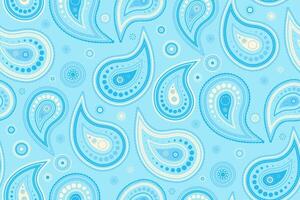 Elegant light blue paisley pattern. Perfect for textile design, wrapping paper, or website backgrounds. Subtle and sophisticated design with ornate details. vector