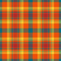 Vibrant autumnal plaid pattern. Perfect for textile design, fall-themed projects, and creating warm, inviting visuals. This seamless texture offers a rich, colorful backdrop for various applications. vector