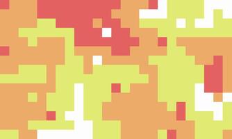 Abstract pixel art background. Warm-toned, geometric design with blocks of yellow, orange, and red. Ideal for website banners, presentations, or modern digital art projects. vector