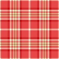 Vibrant red and cream plaid pattern. Perfect for textile design, wrapping paper, or website backgrounds. Classic and stylish checkered texture offers a versatile design element. vector