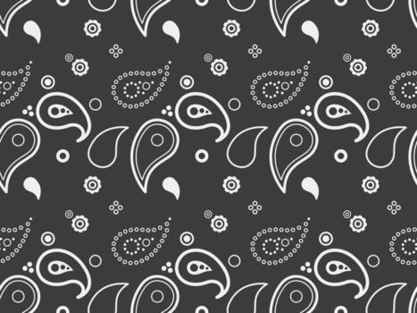 Stylish monochrome paisley pattern. Perfect for textile design, wallpaper, or website backgrounds. Clean lines and a modern aesthetic create a versatile and sophisticated design. vector