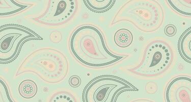Elegant pastel paisley pattern. Soft, muted colors create a calming, sophisticated design ideal for textiles, wallpaper, website backgrounds, or branding. vector