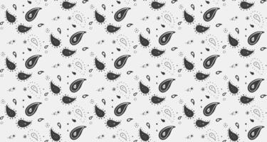 Stylish monochrome paisley pattern. Elegant teardrop shapes and dots create a sophisticated textile design. Ideal for fashion, wrapping paper, or website backgrounds. vector