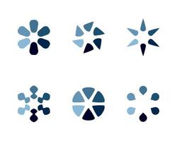 Six abstract, geometric shapes in cool blue tones. Perfect for website design, app interfaces, logos, or presentations needing a modern, clean aesthetic. vector