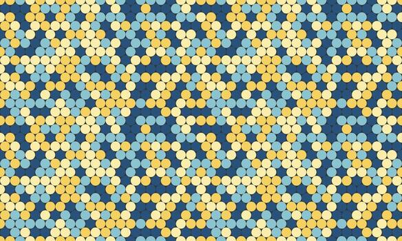 maravilloso geométrico modelo presentando un cautivador arreglo de azul, amarillo, y crema círculos Perfecto para antecedentes, textil diseños, sitio web pancartas, y más. limpio, moderno, y versátil. vector