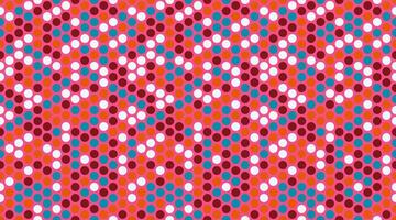 Vibrant pink background featuring a dynamic pattern of multicolored circles in teal, orange, white, and maroon. vector