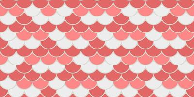 Elegant, seamless pattern featuring overlapping scales in soft coral, light pink, and off-white. Perfect for textile design, website backgrounds, or decorative projects. vector