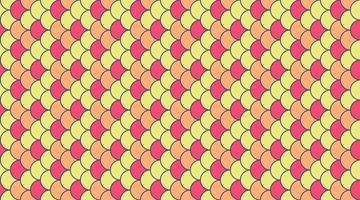 Vibrant, seamless pattern of overlapping circles in pastel shades of yellow, orange, and pink. vector