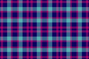 Vibrant teal, pink, and navy blue plaid pattern. Perfect for textile designs, apparel, website backgrounds, or any project needing a bold, stylish checkered texture. vector