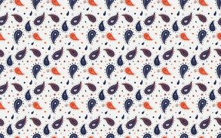 Vibrant paisley pattern in navy and coral on a cream background. Perfect for textiles, wallpaper, or website design. Adds a touch of ethnic flair and modern style to any project. vector