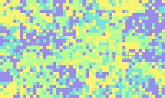 Vibrant pastel square mosaic. Abstract geometric pattern with yellow, purple, green, and blue hues. Ideal for website backgrounds, textile prints, or modern art projects. vector