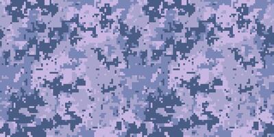 Abstract pixelated camouflage pattern in muted blues and purples. Perfect for backgrounds, textiles, or digital designs. Versatile and stylish, this seamless texture offers a modern aesthetic. vector